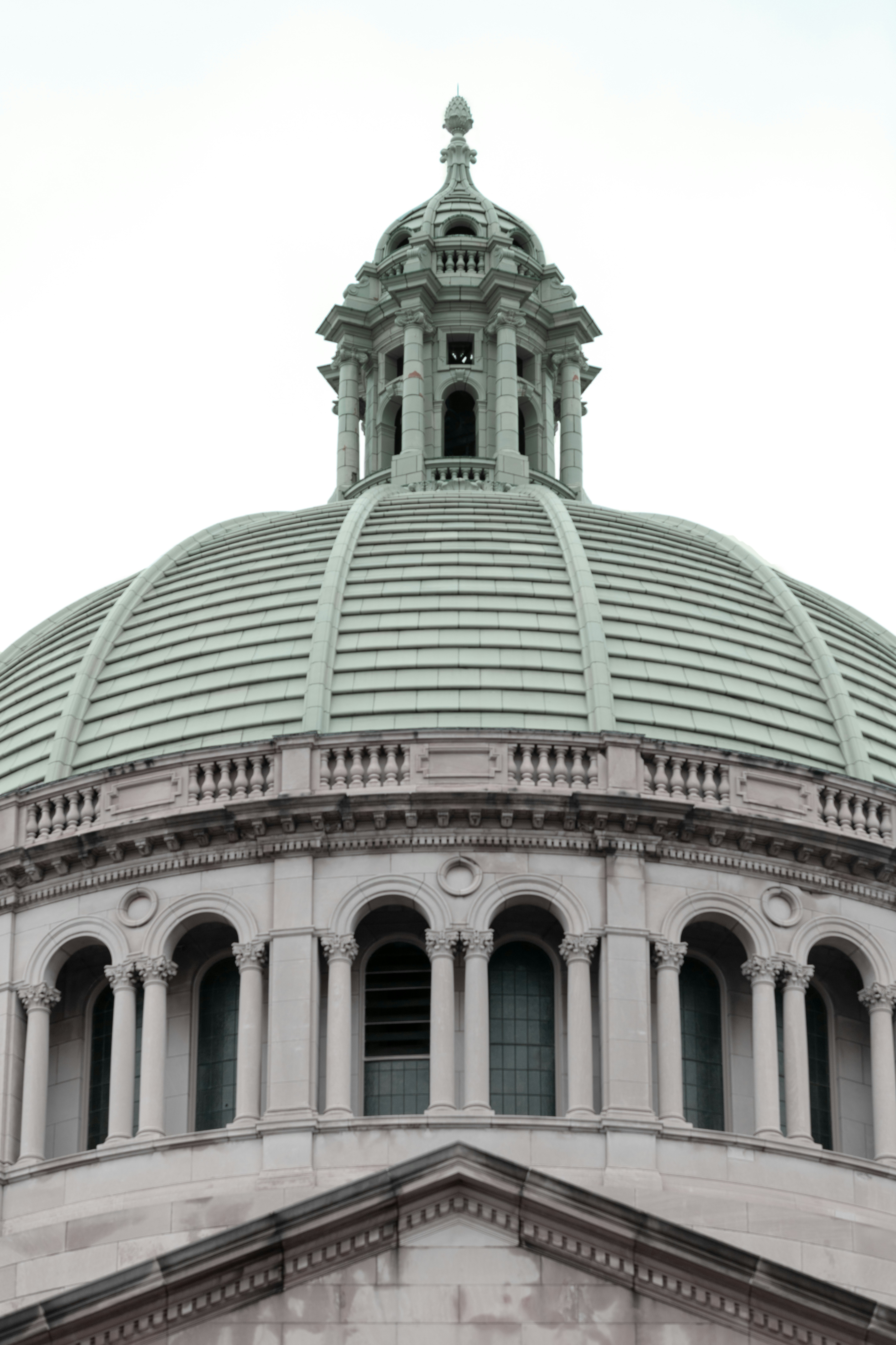 a large dome with a clock on top of it
