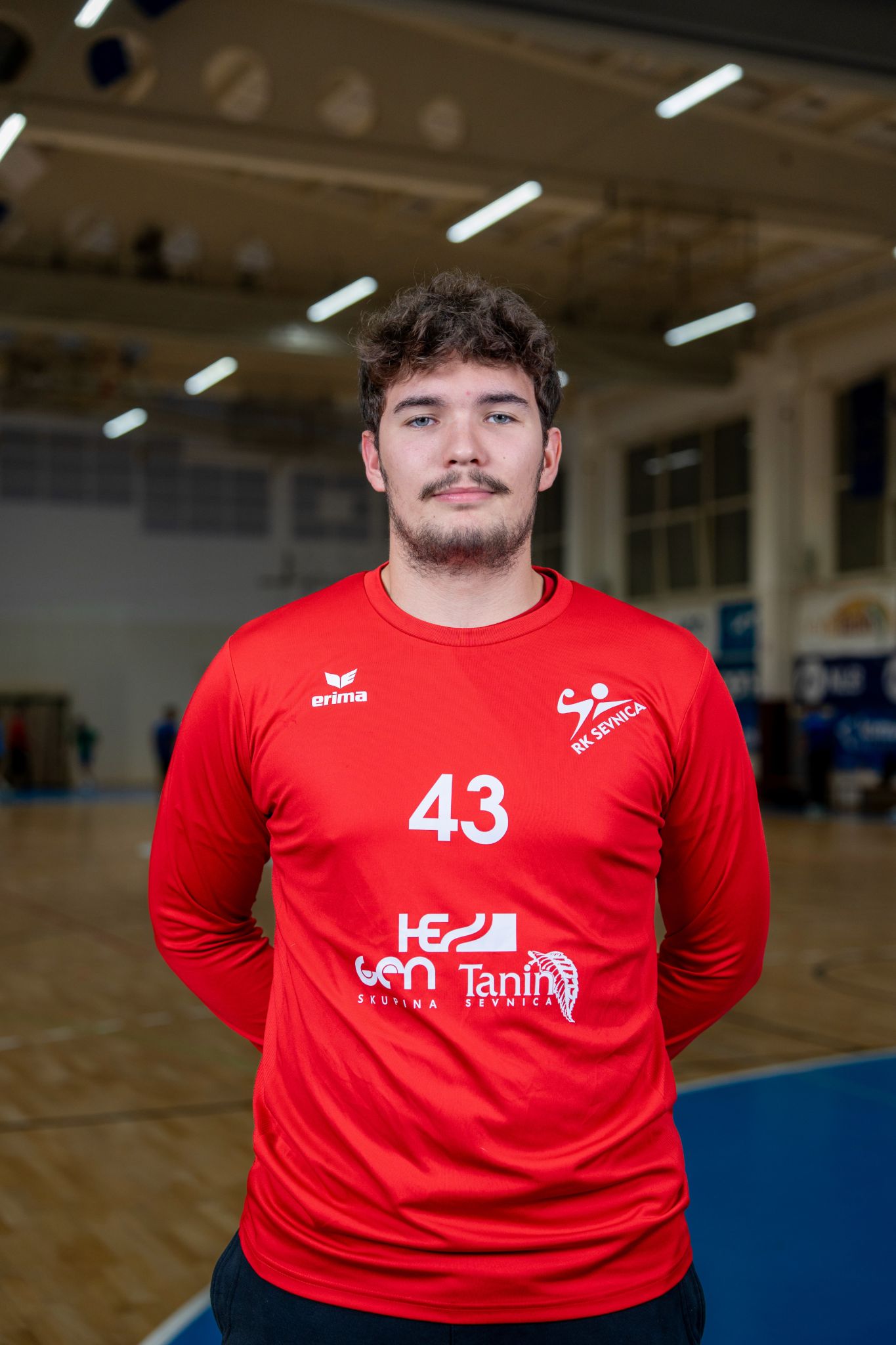Handball player posing for the camera shot