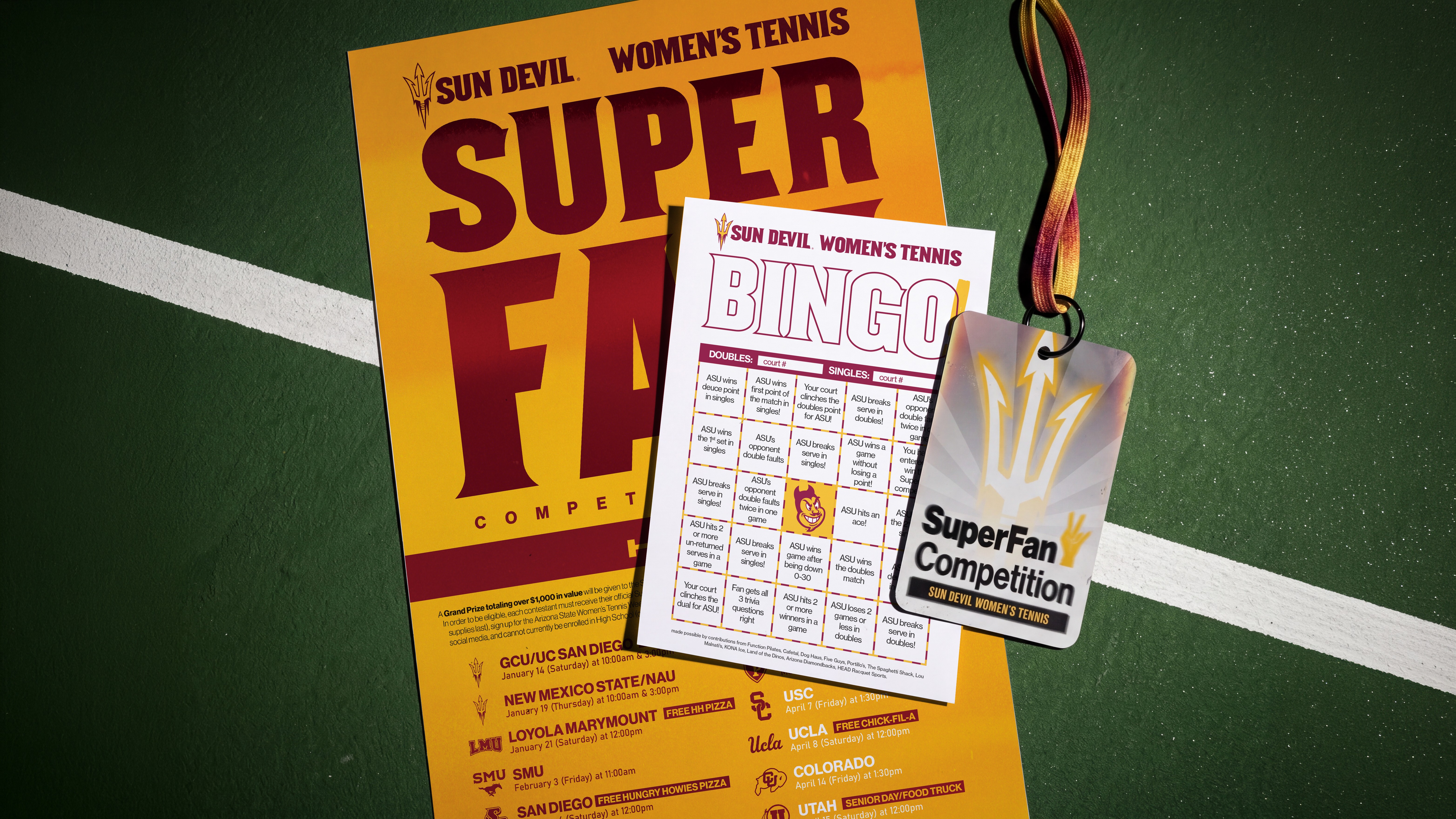 ASU Women's Tennis Grassroots campaign collateral assets