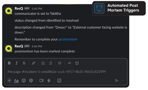 ResQ Automates Post Mortem Triggers
