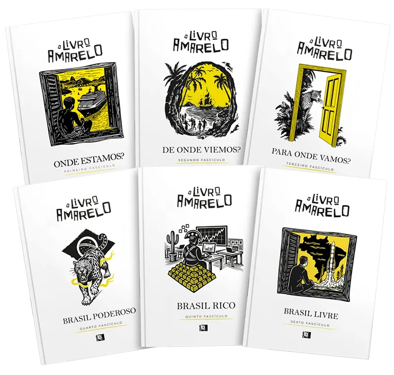 três fascículos do livro amarelo  mockup