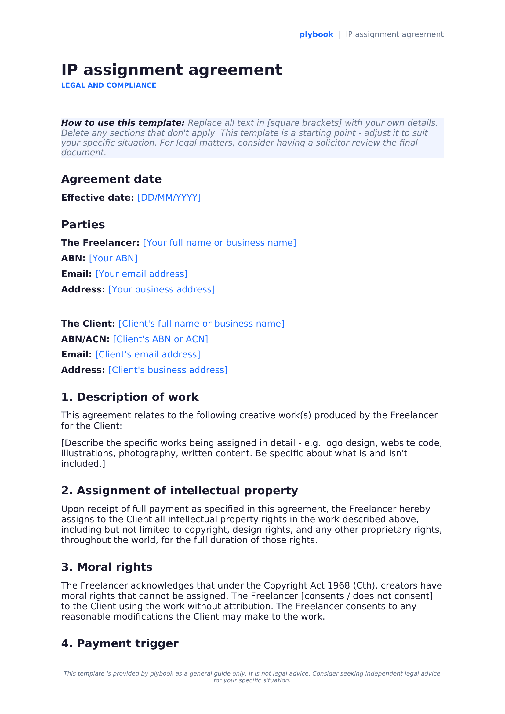 IP assignment agreement