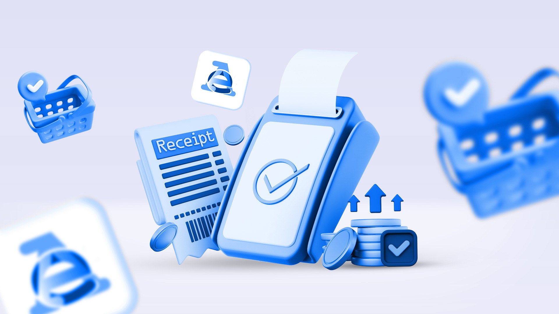 icona pos con scontrino più castino, soldi e logo agenzia entrate