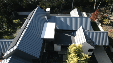 gif of roof of home drone shot