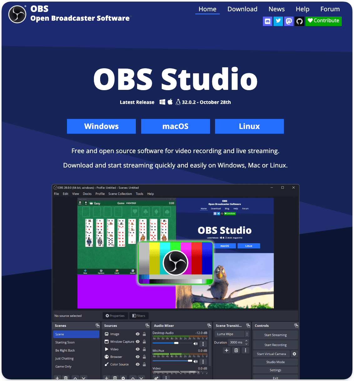OBS screen recording studio