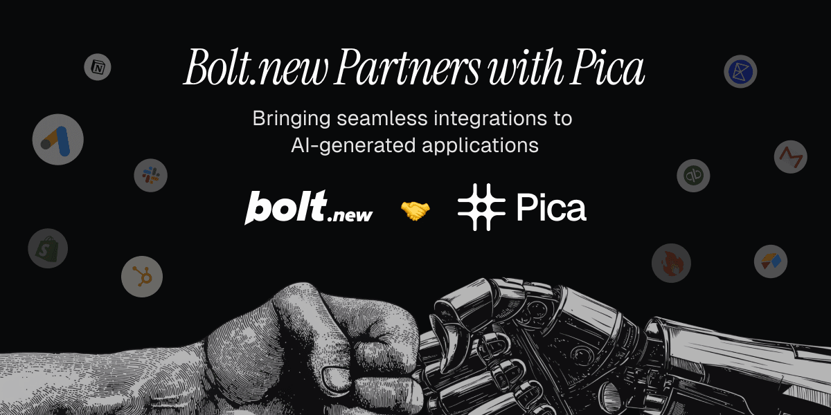 Bolt.new partnership with Pica.