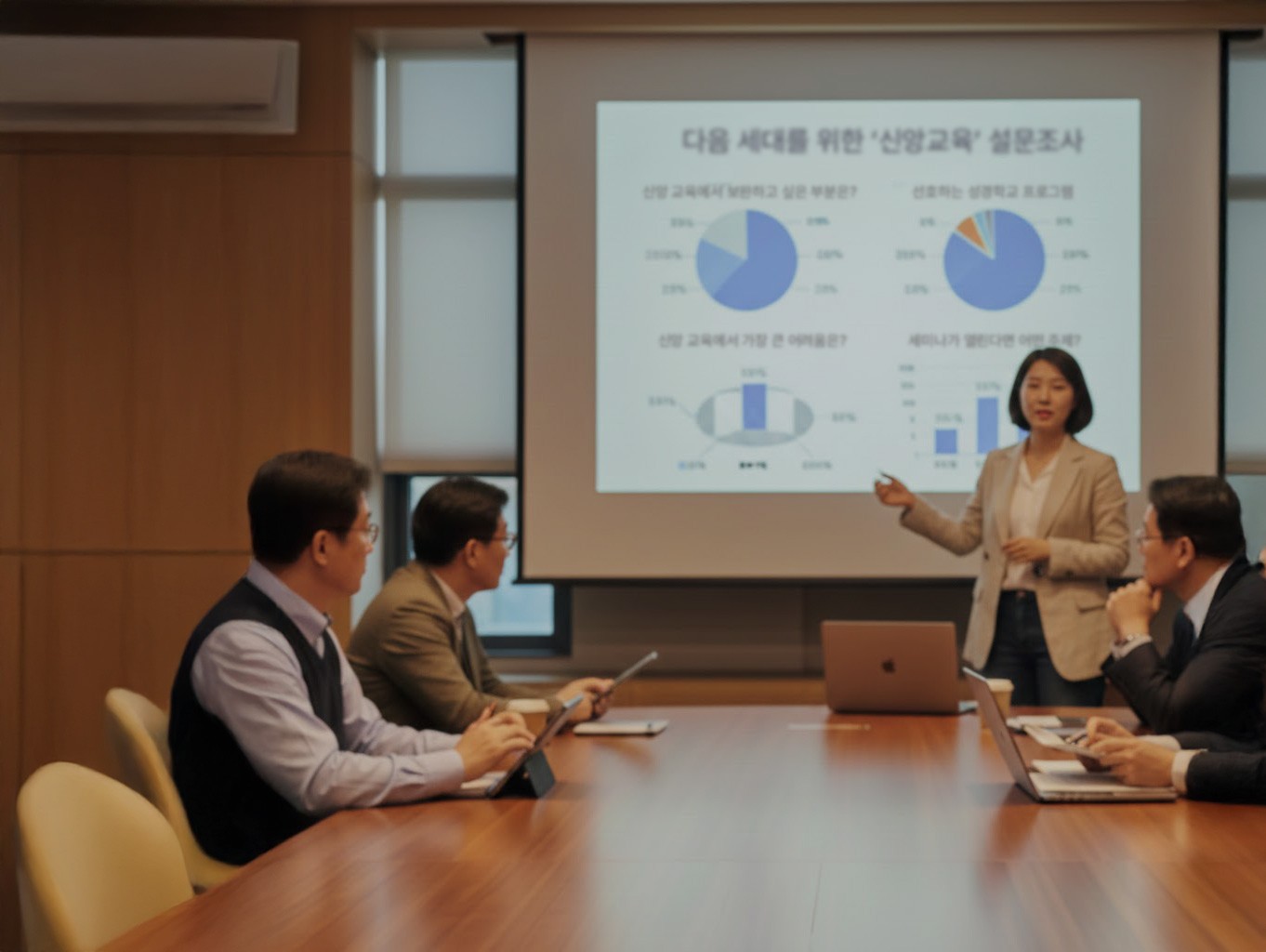 교회톡 설문 조사 기능 - 교회 회의와 사역 의사결정을 돕는 스마트한 통계 분석 화면