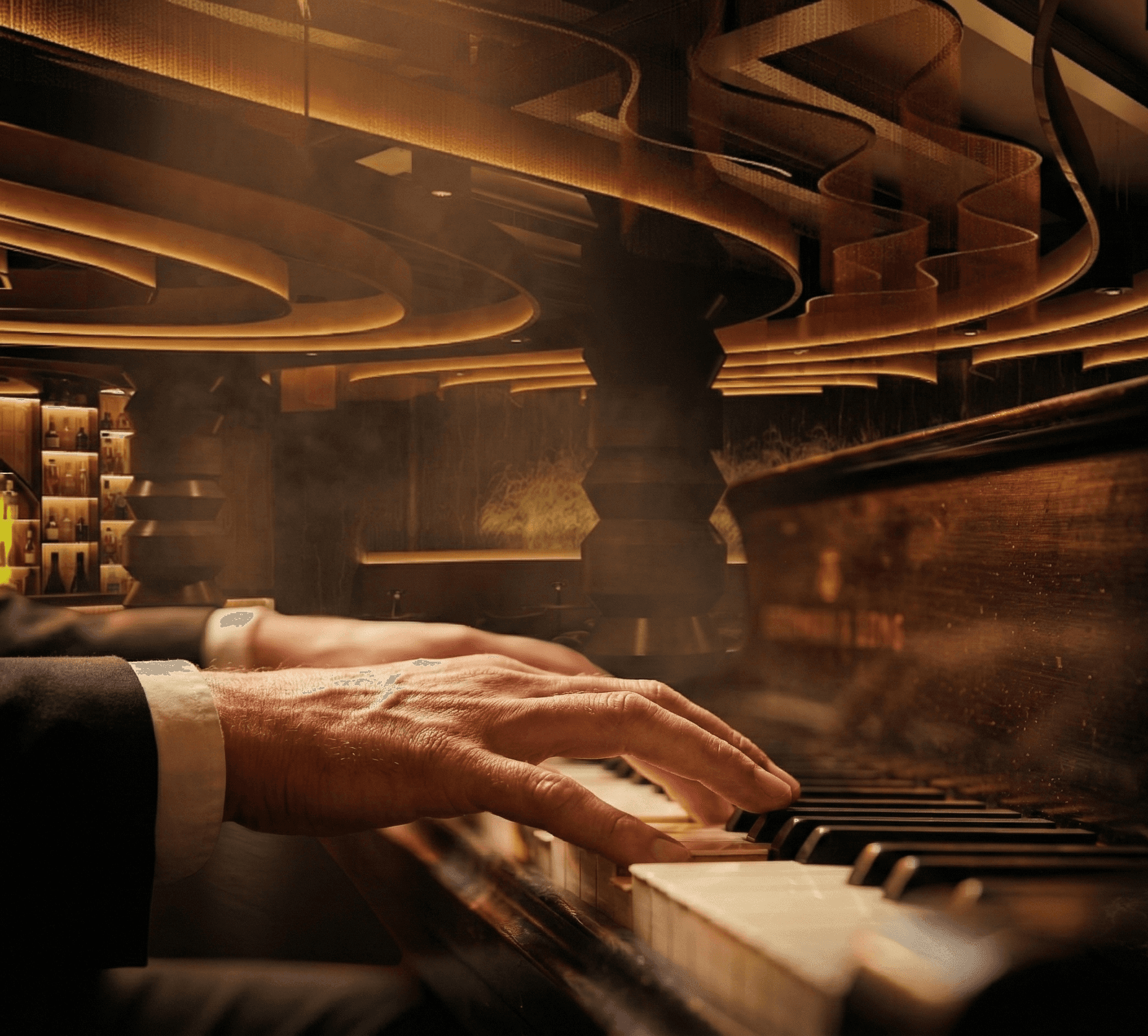 Aerial view of a winding road cutting through rocky terrain and sandy landscape.