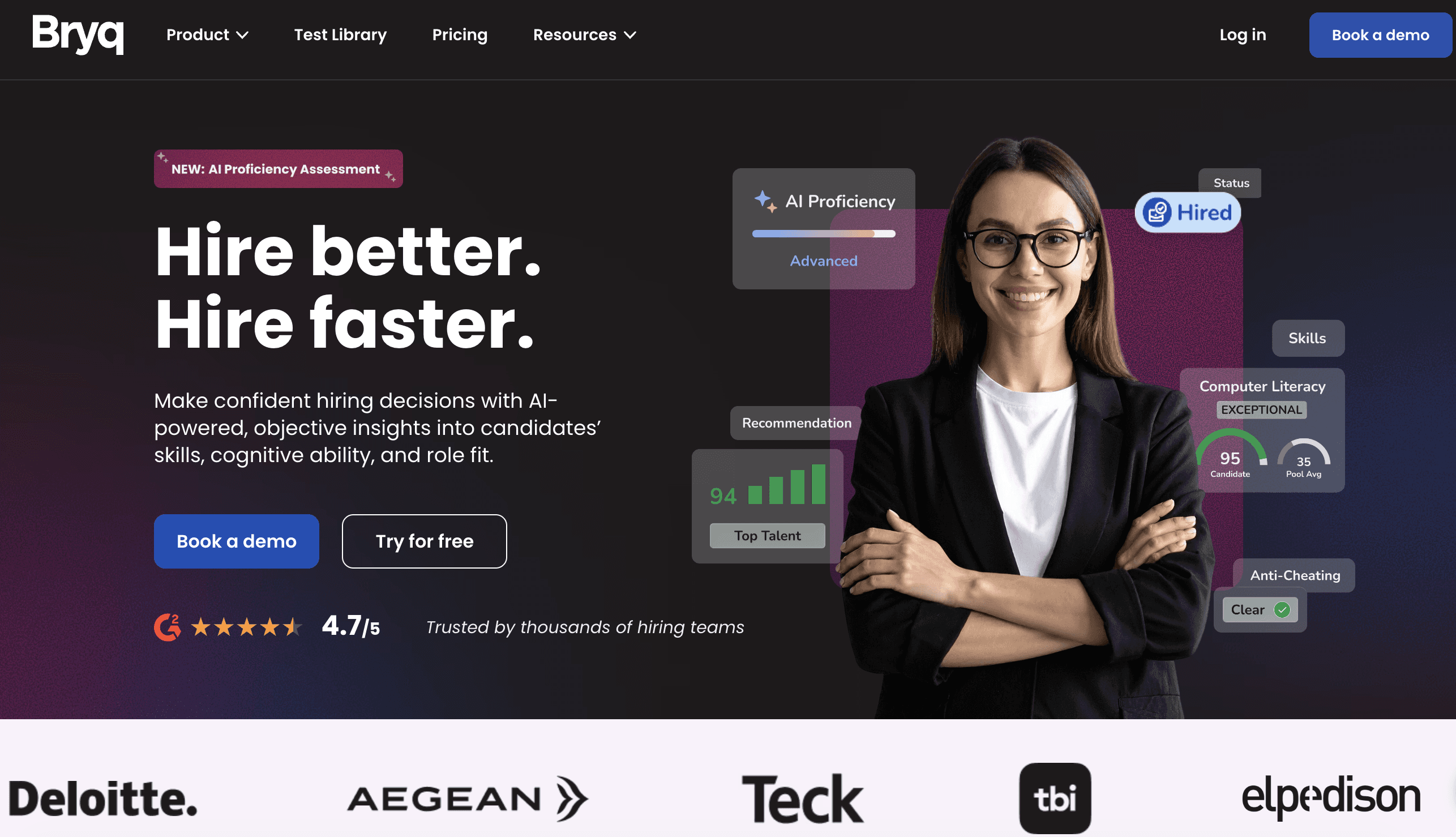 Bryq homepage hero screenshot