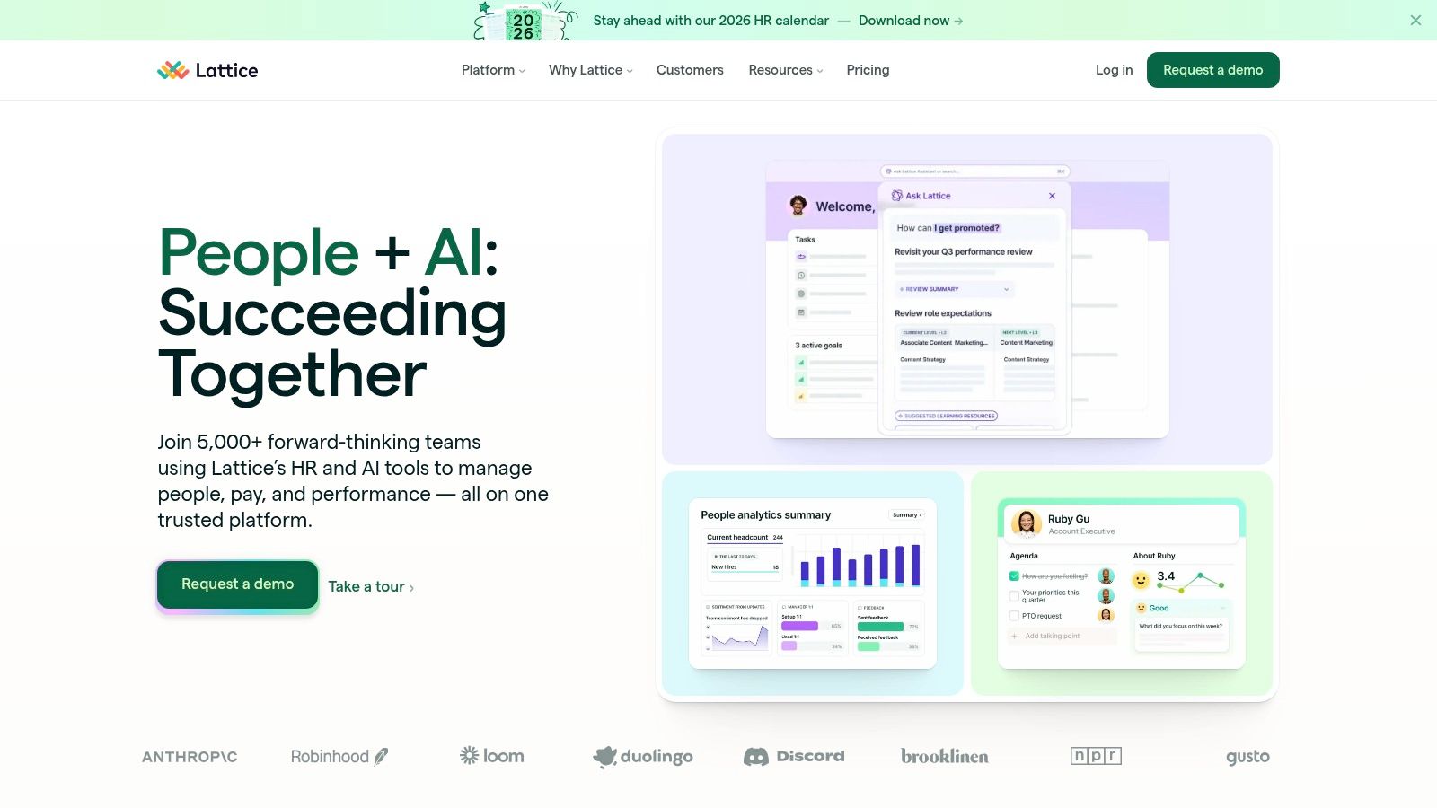 Lattice connects engagement insights with performance management tools.