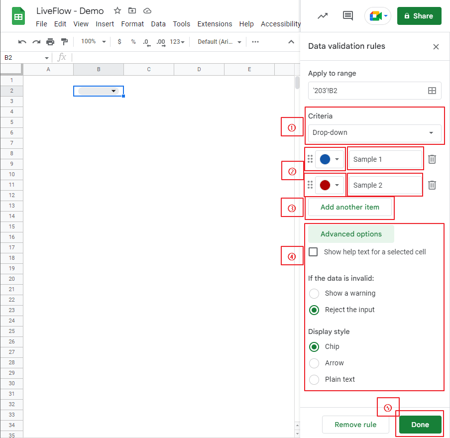 Drop Down List in