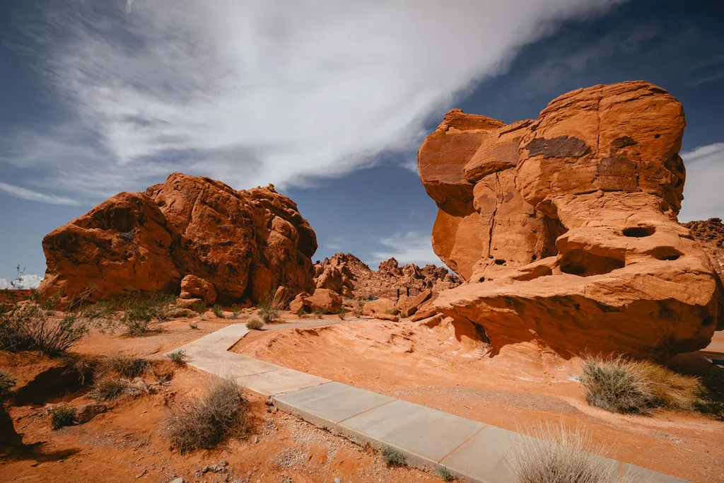 Red rock formations in the Nevada desert