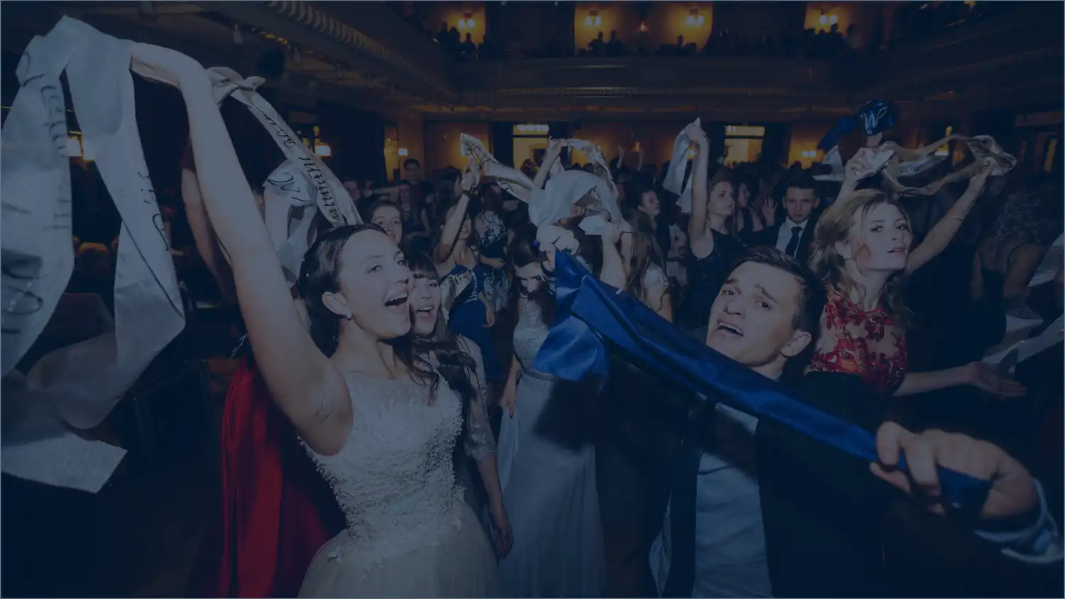 Drone shot of a running track at night