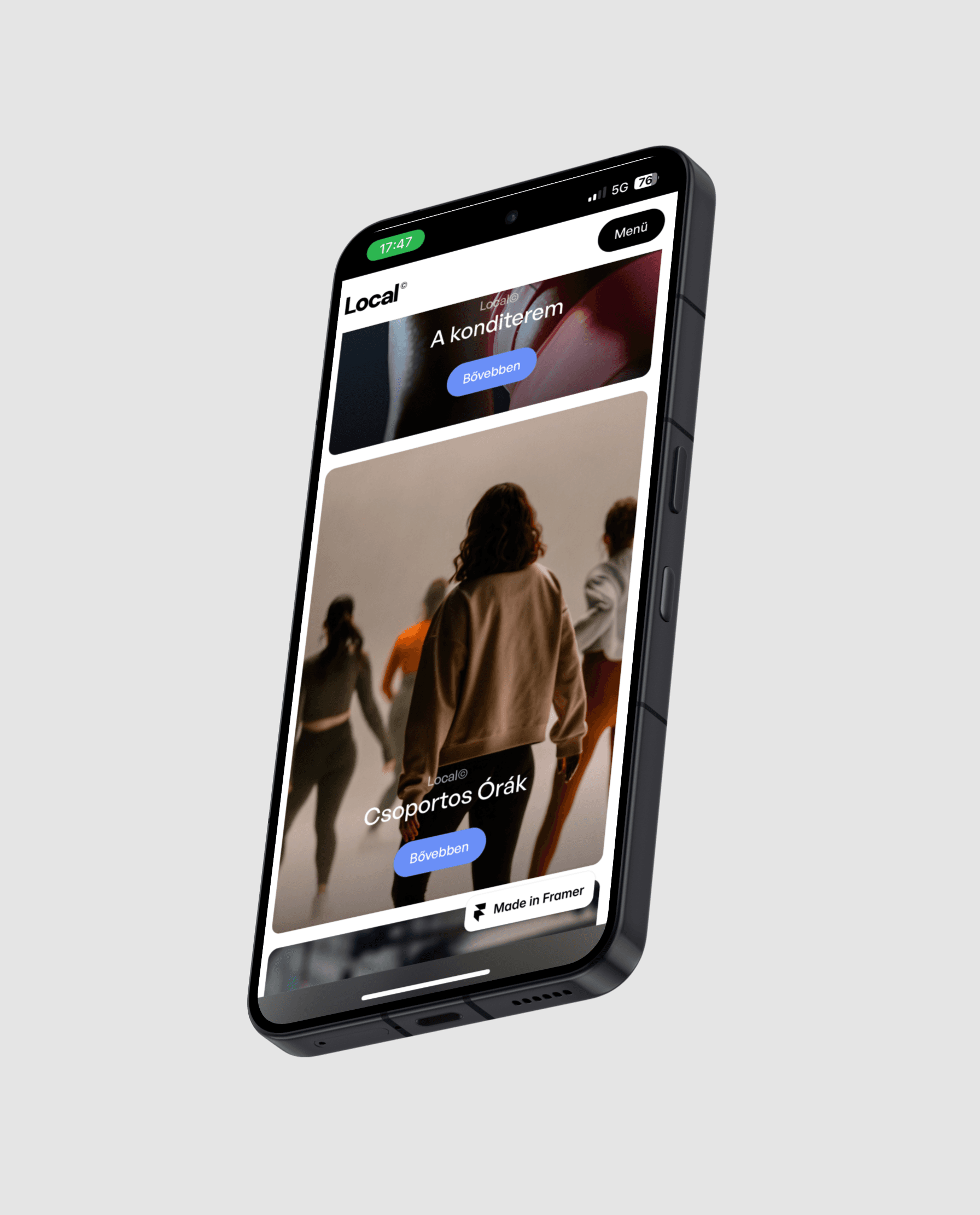 Minimalista, prémium Framer weboldal [Local©]