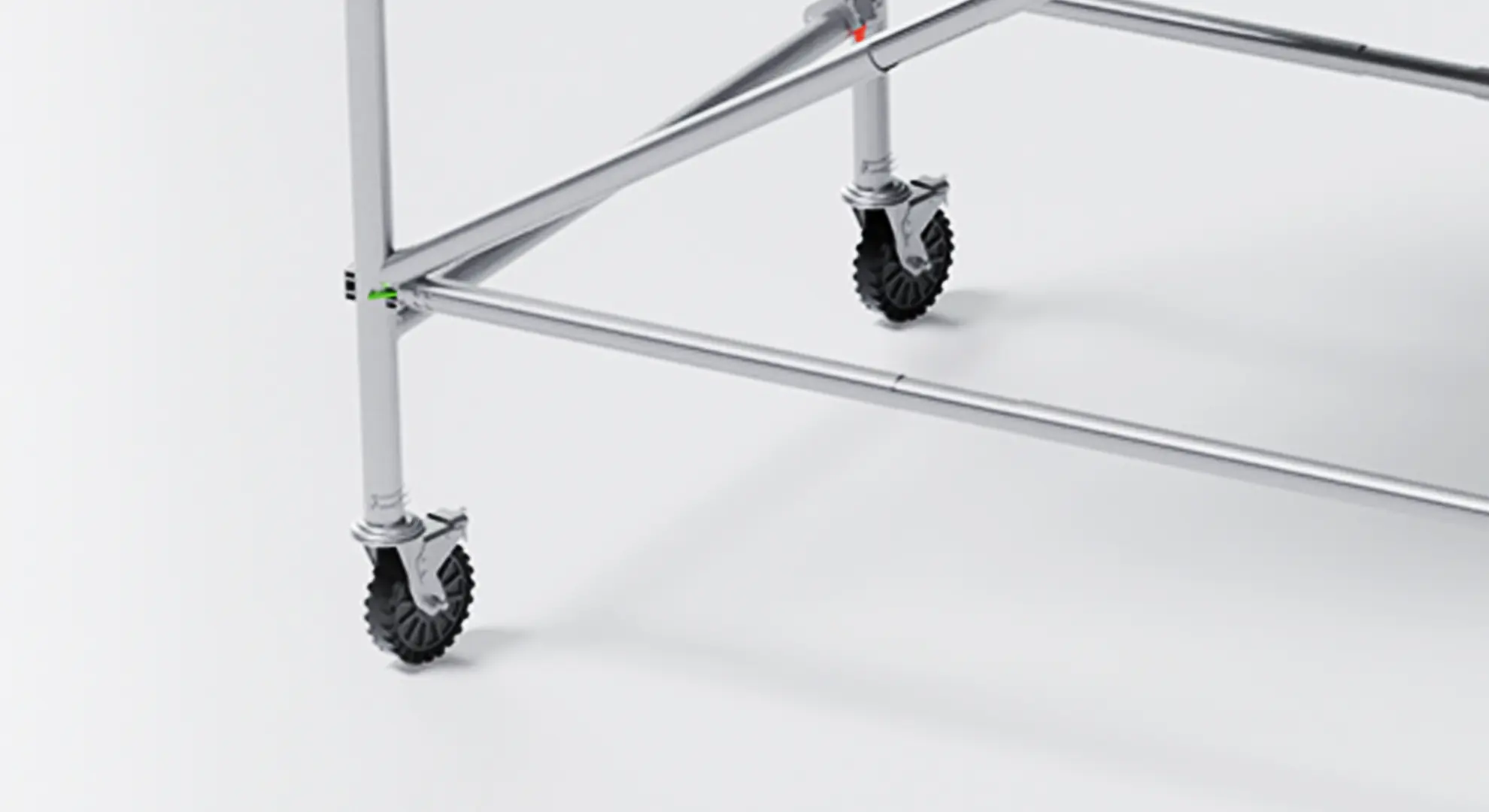 3D pastolių ratų vizualizacija – fotorealistinis konstrukcijos detalės atvaizdas, sukurta Renderiai.