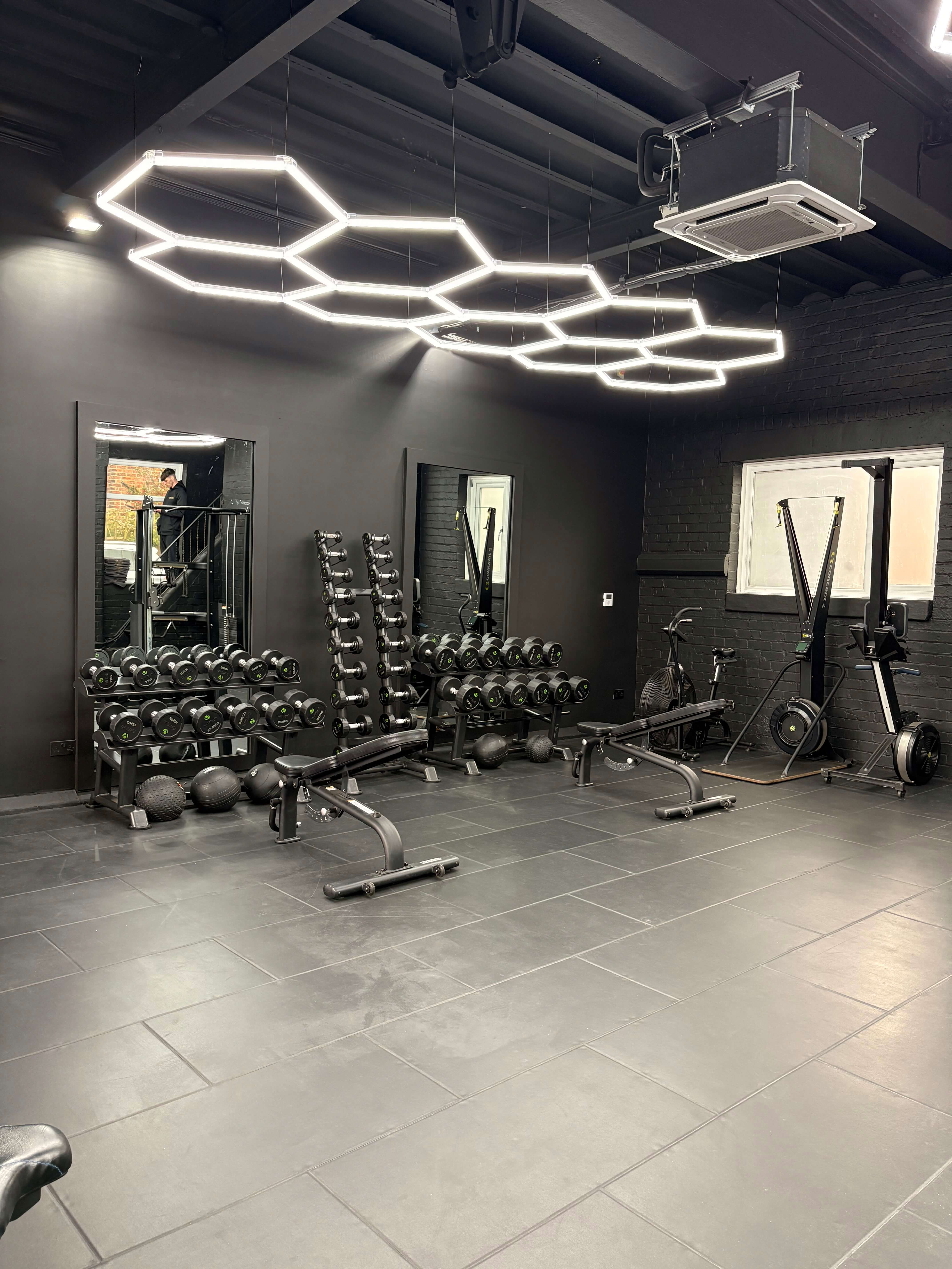 Interior of Alchemy Personal Training’s gym in Wilmslow, Cheshire. 