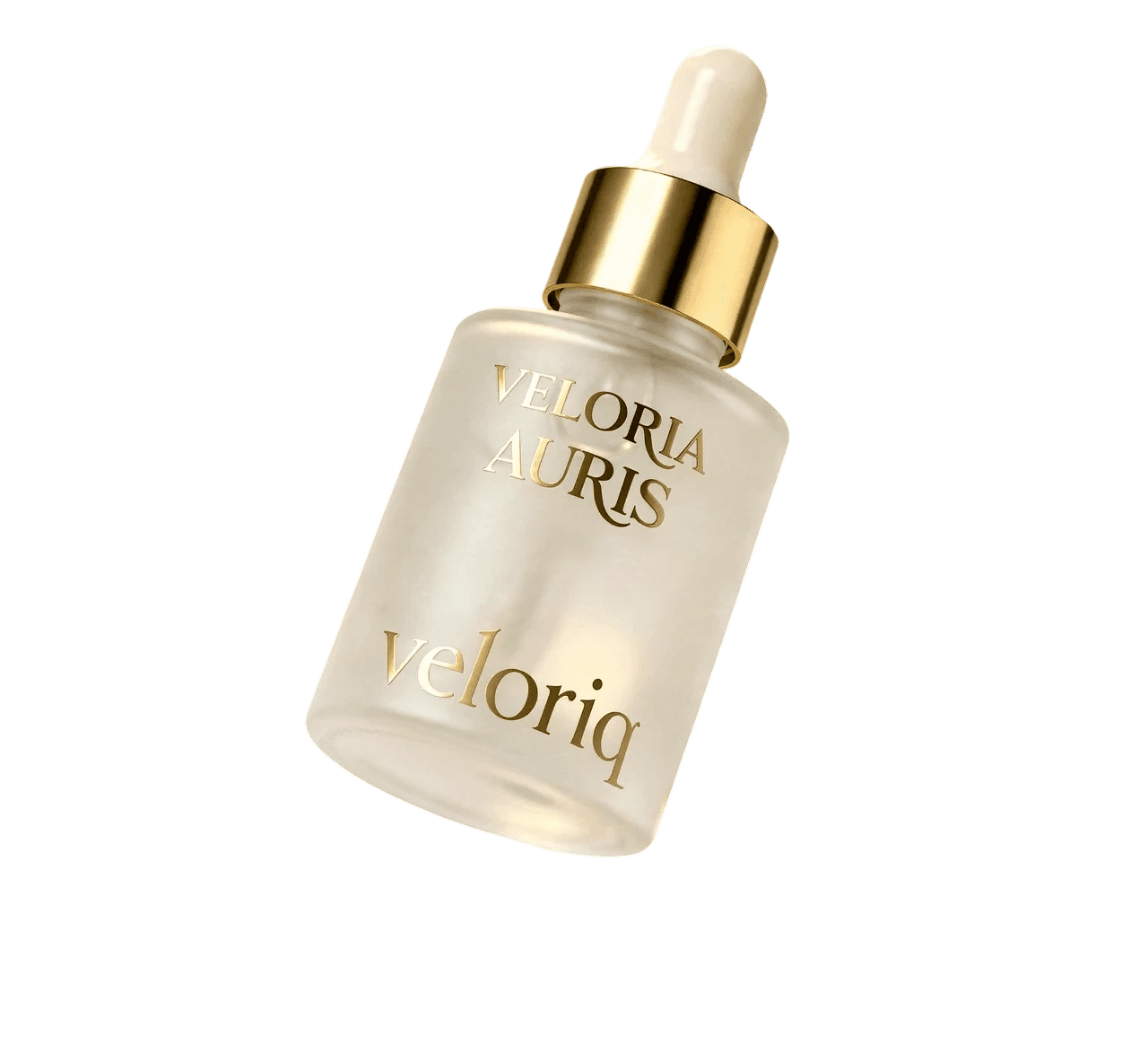 Luxury face serum dropper bottle with gold cap