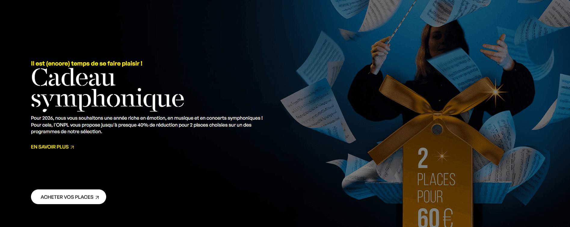 Un Call to Action du nouveau site internet de l'Orchestre National des Pays de la Loire.