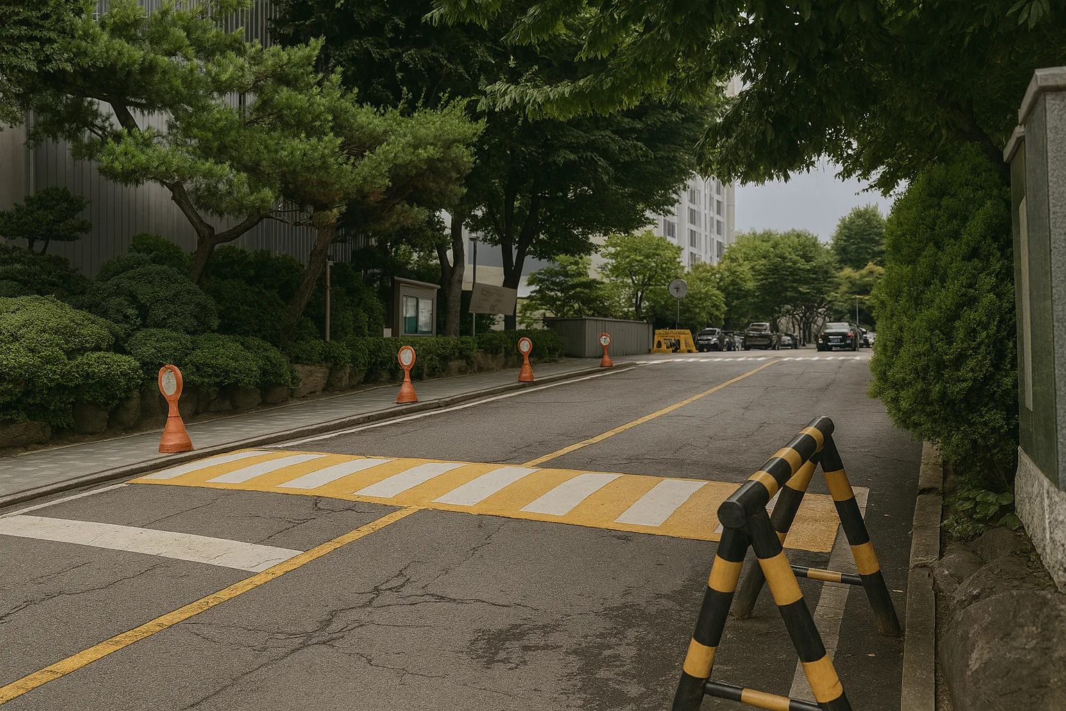 구축 아파트는 아파트 주차장에 따로 단속할 장치가 마련되어 있지 않다.