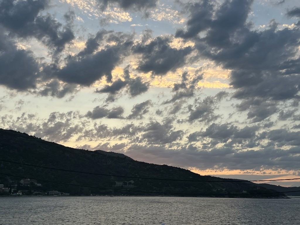 blue sky and white clouds over the sea