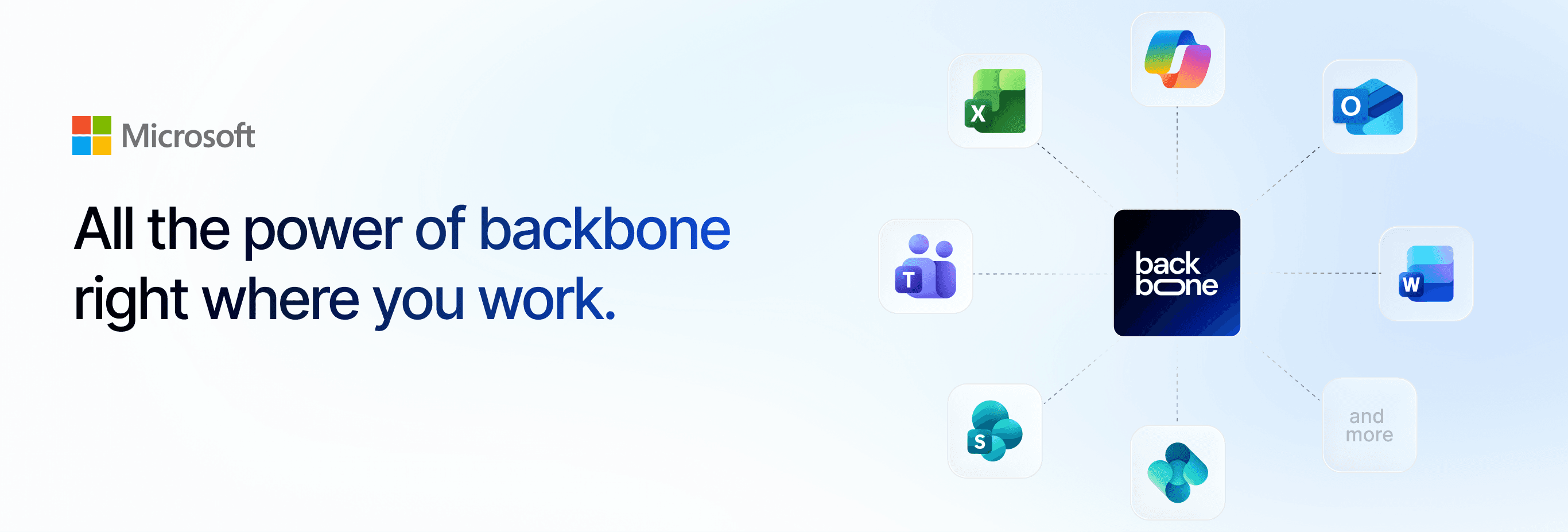 backbone micrsoft integration, quality knowledge right inside the tools you already work.