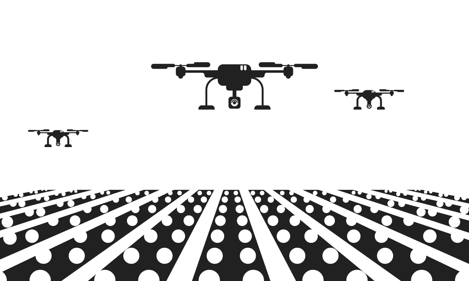 Drones over farm land