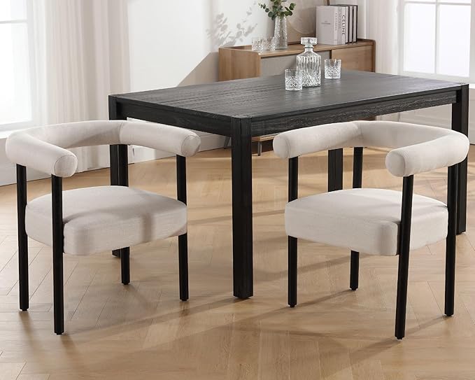 Enjoy a seamless blend of form and function with the dining chair black legs, tailored for you.