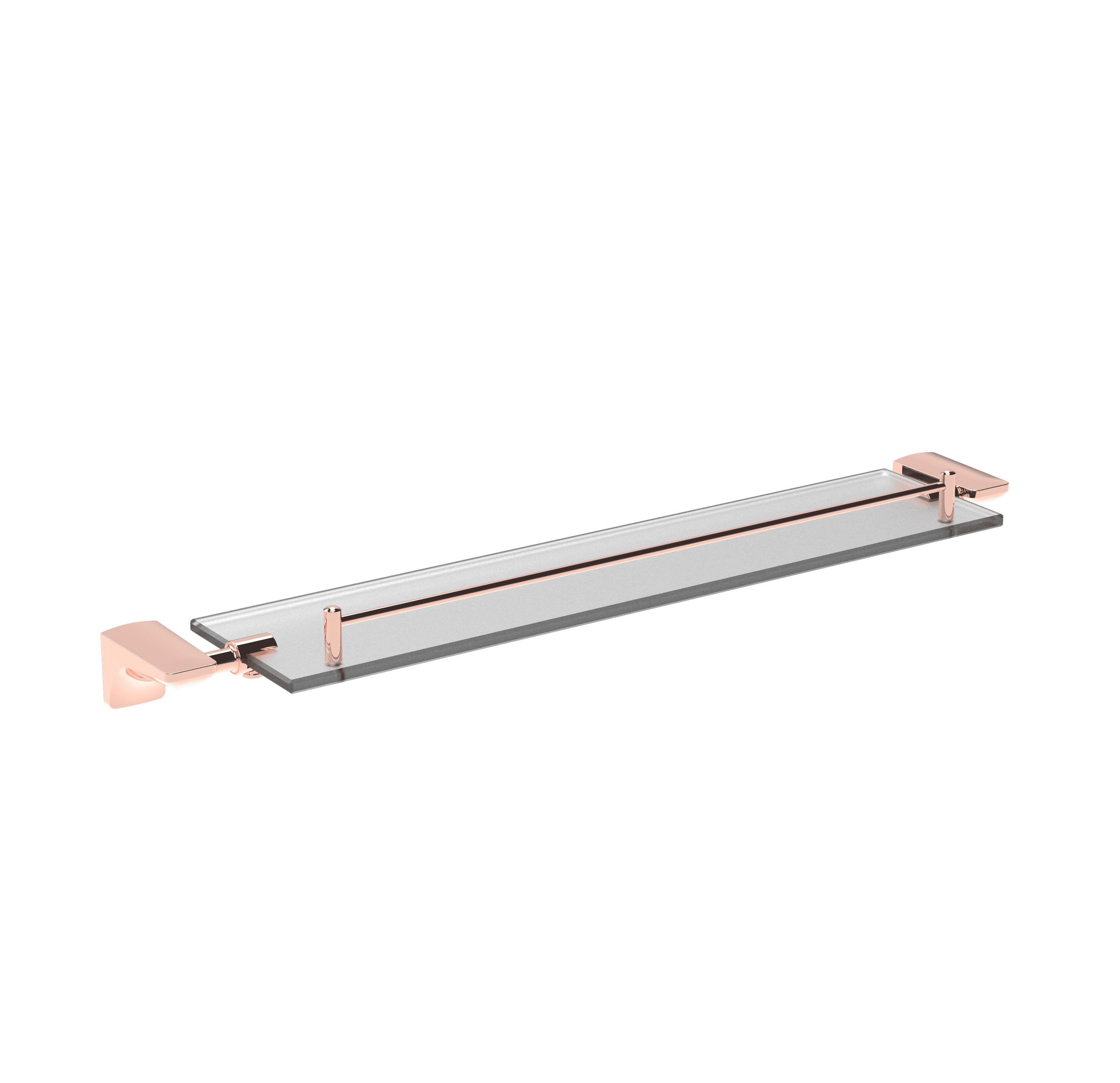 A flat, elongated object with rounded ends, featuring a metallic silver body and light pink accents.