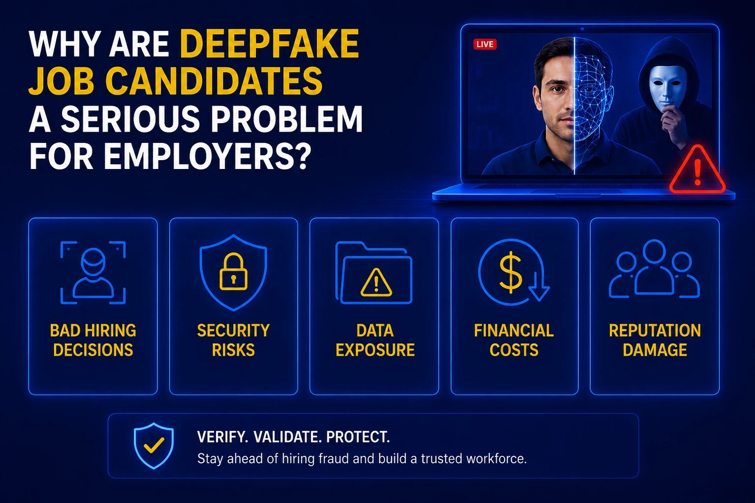Risks of deepfake candidates for employers