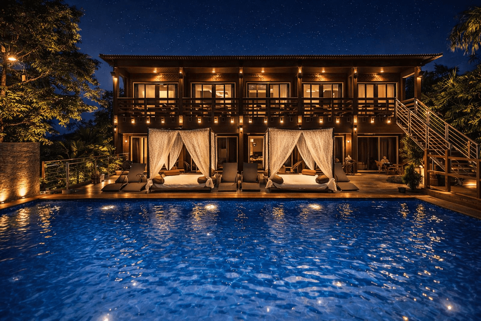 A serene spa room in a Mediterranean-modern villa by the ocean