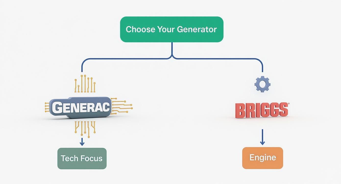 a infographic breaking downt he core philosophy behind Generac or Briggs generators