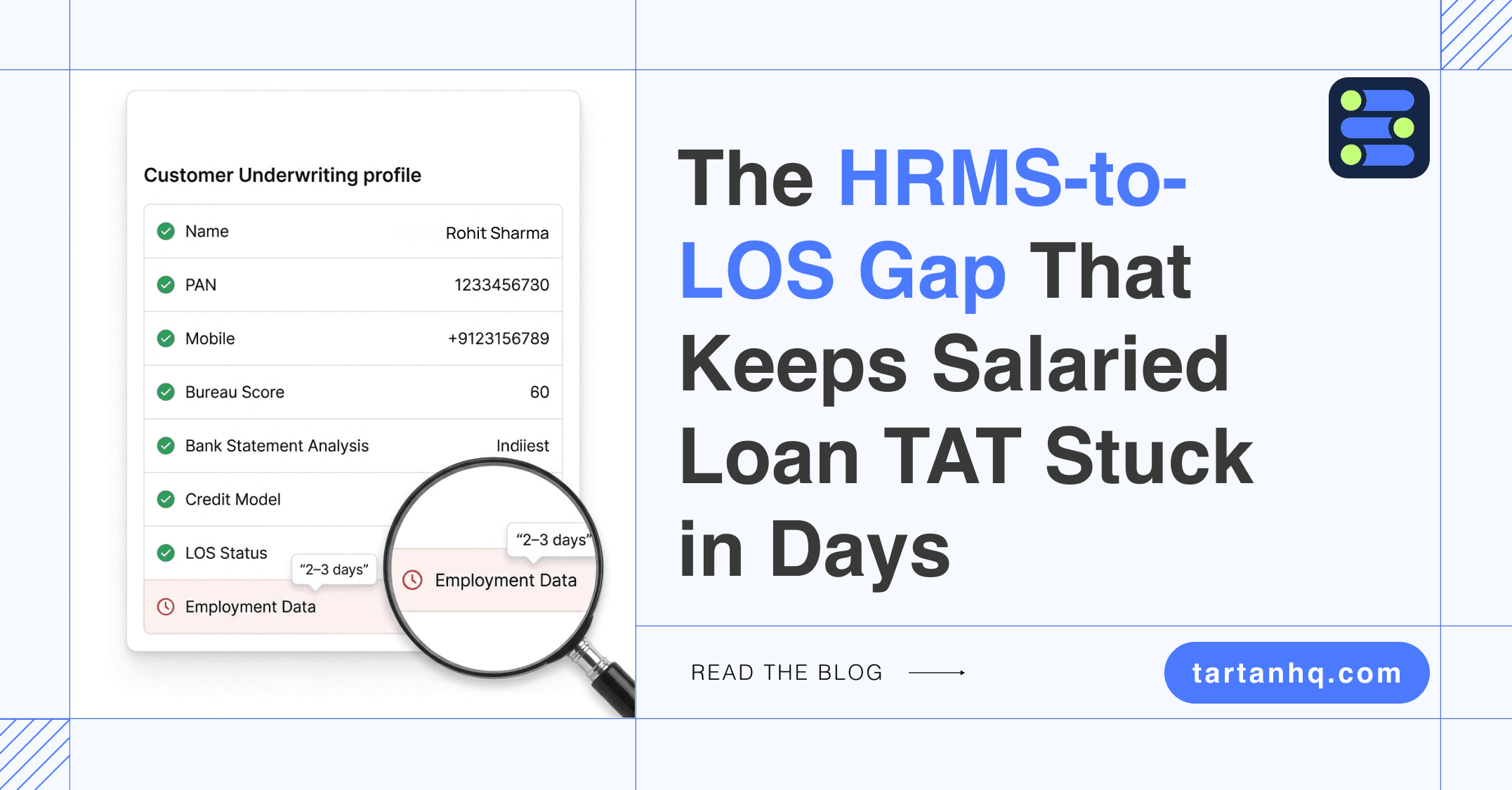 HRMS-to-LOS connection verifying employment data for faster salaried loan approvals