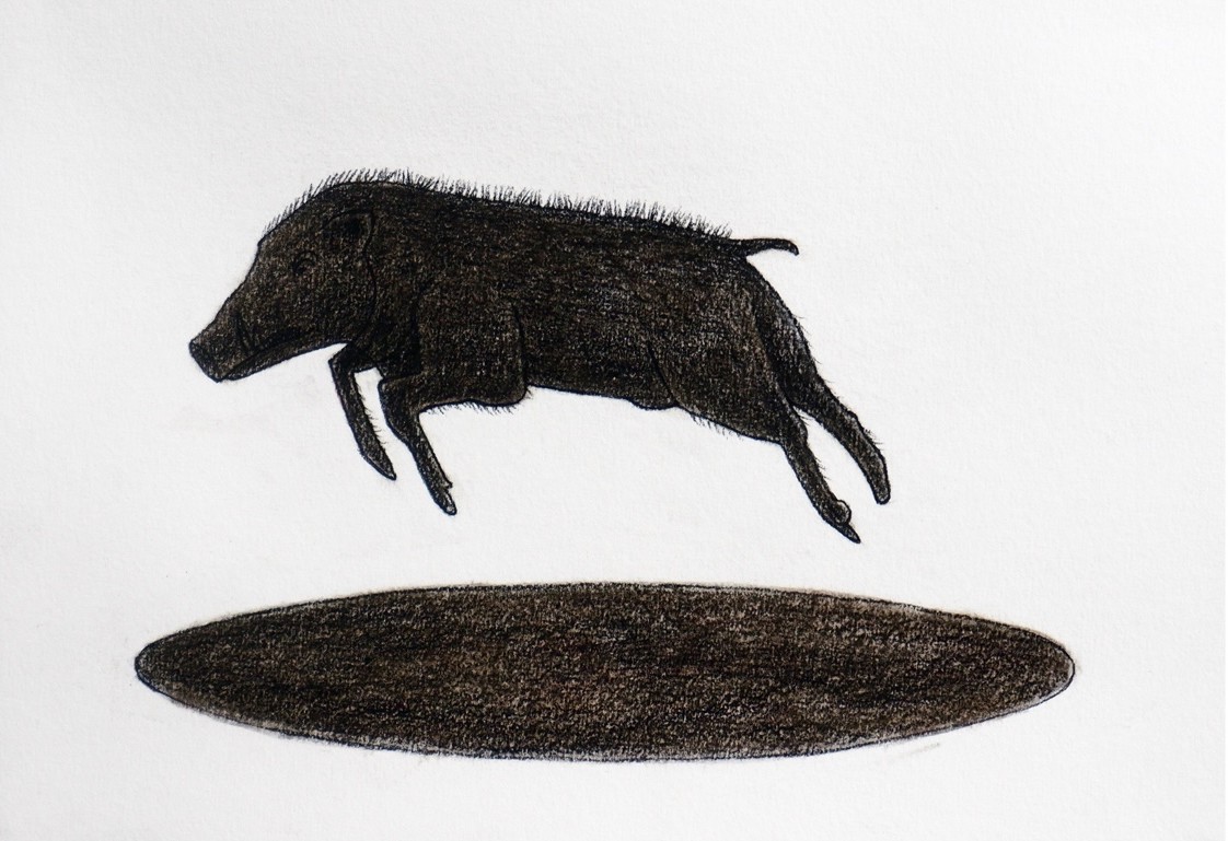 herd of sheep on road painting