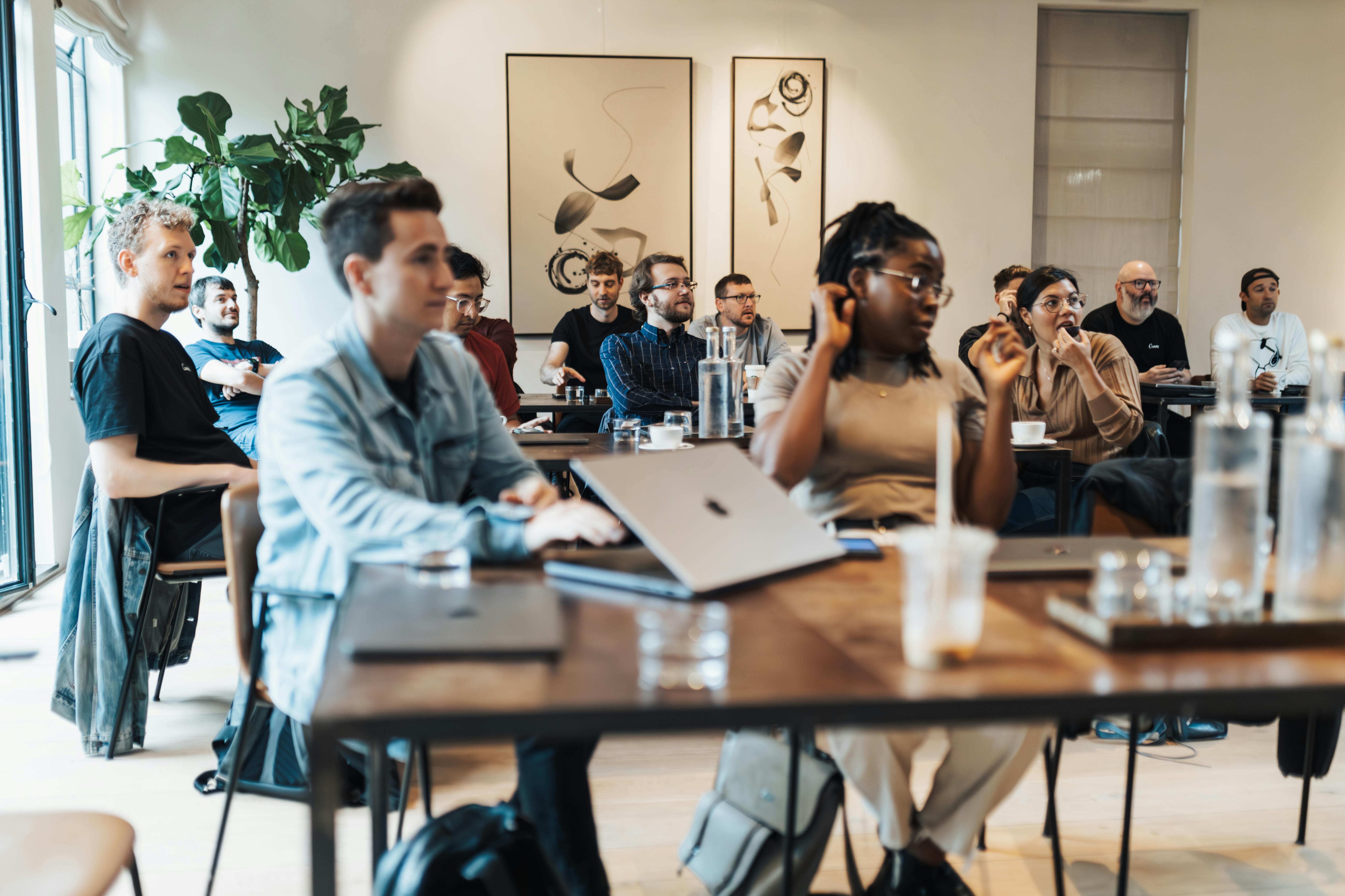 Classroom of people being trained