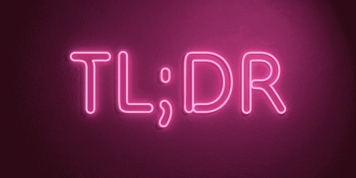 NEON SIGN saying TL;DR