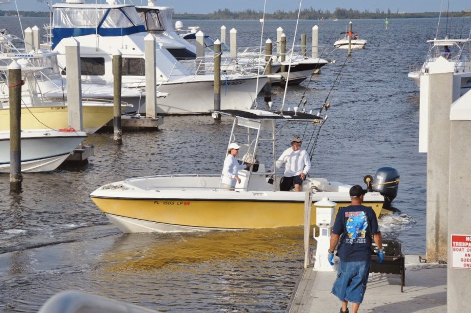 Family and boat windward Sebastian inlet marina