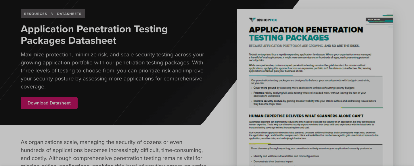Bishop Fox AI-powered application penetration testing packages