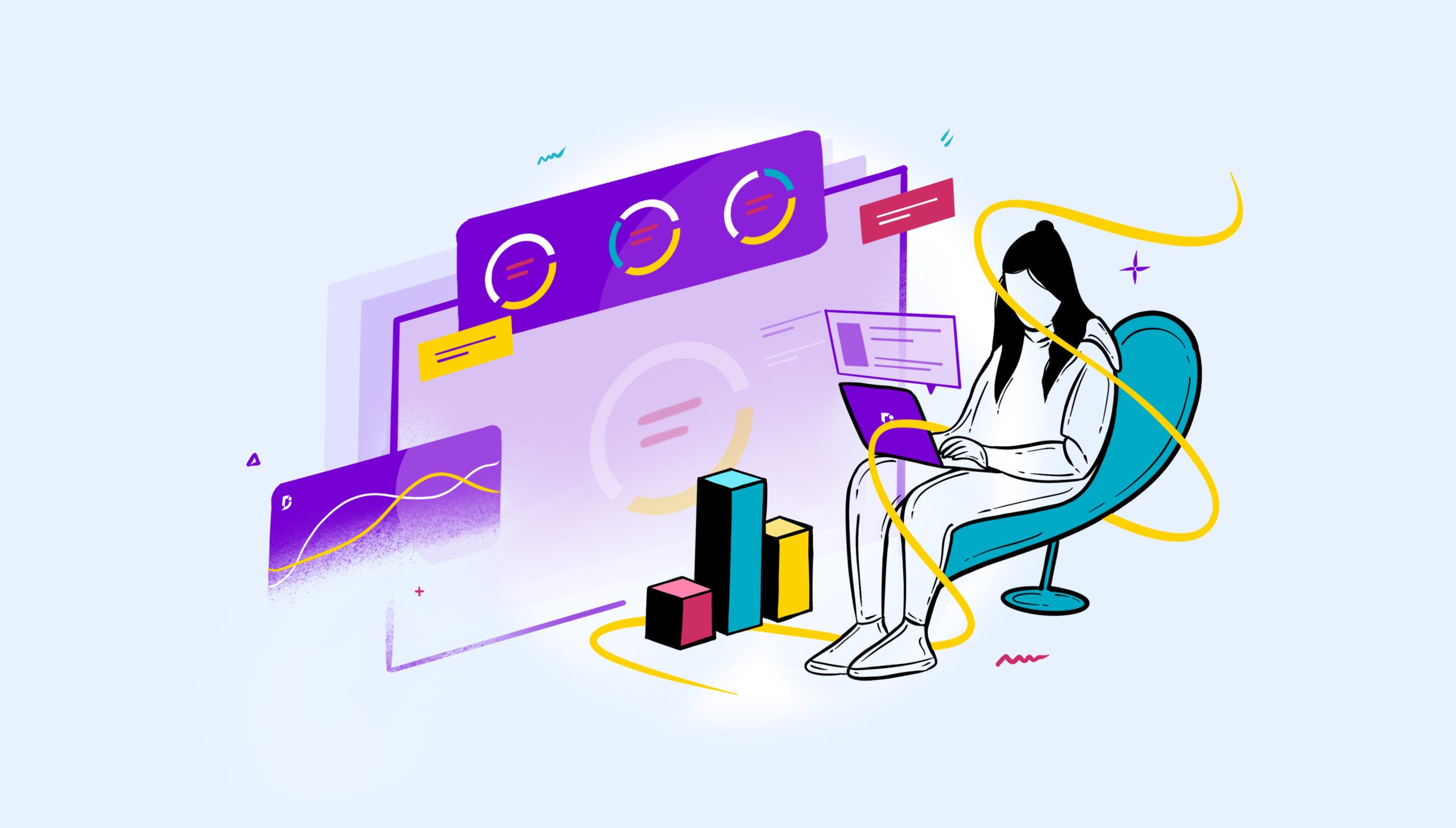 a laptop with charts - AI Knowledge Base