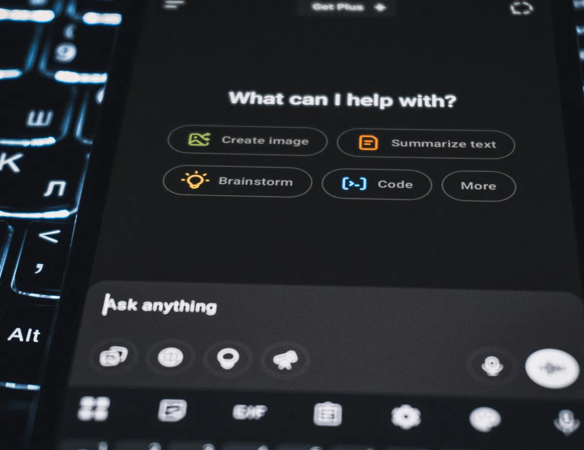 A smartphone is showing an ai assistant's interface.