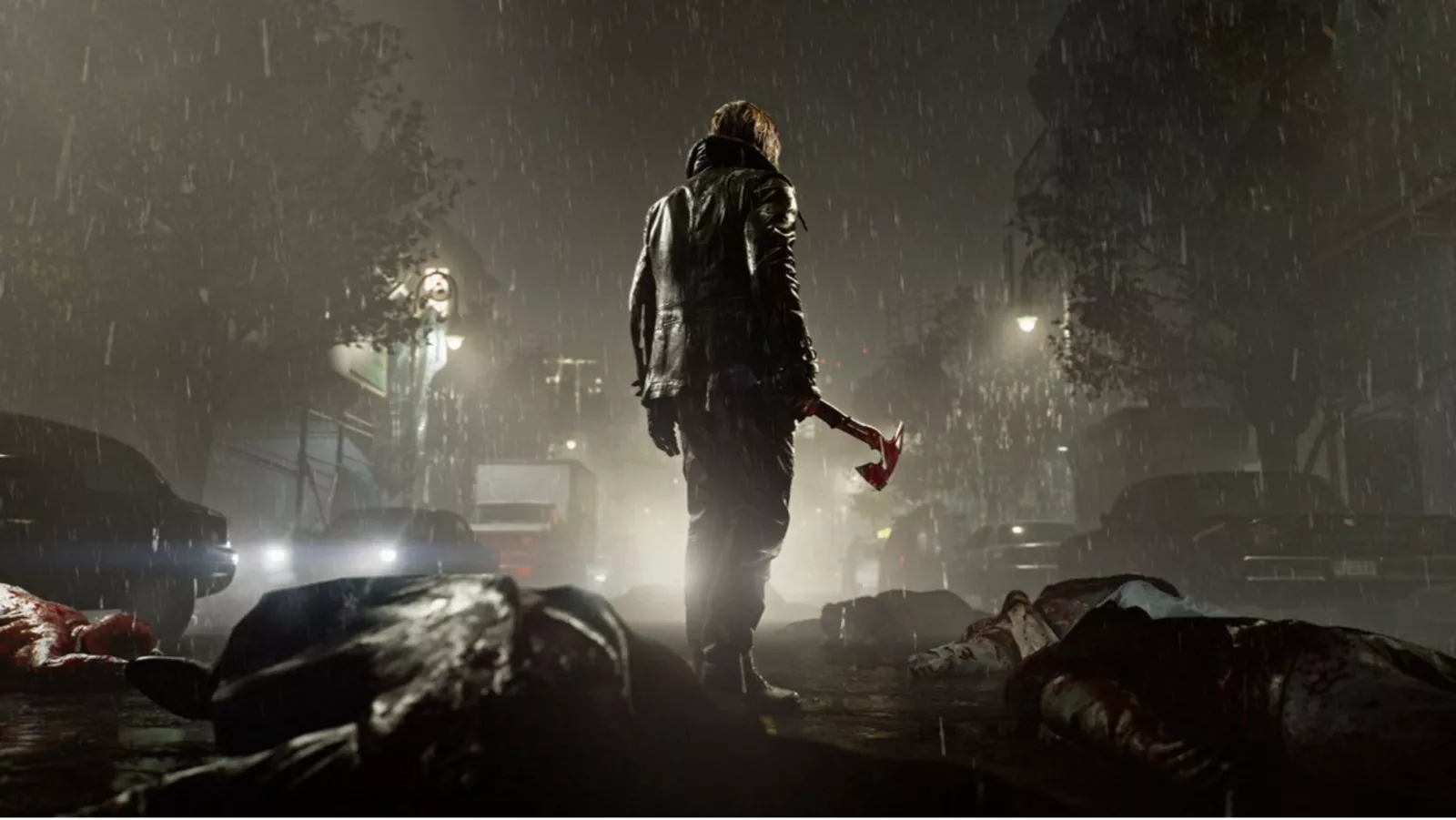 Resident Evil Requiem Leon holding tomahawk in cinematic scene