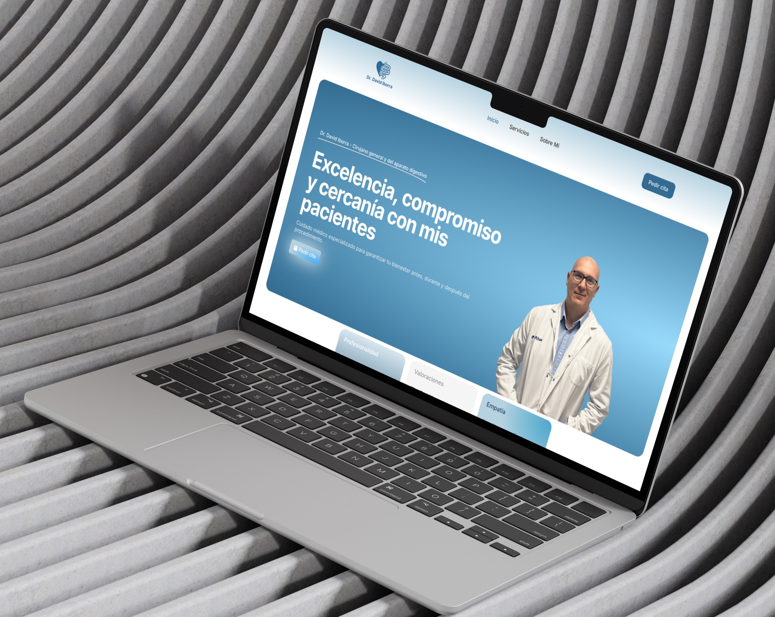 Laptop mockup of Dr. David Iborra's  homepage