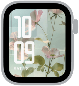 glass garden Apple Watch face preview 5 featuring floral, modern, and spring.