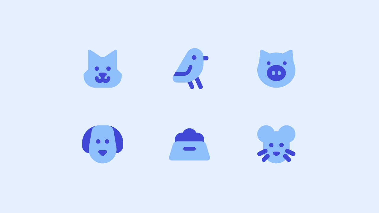 Core Flat Animal Icon Set