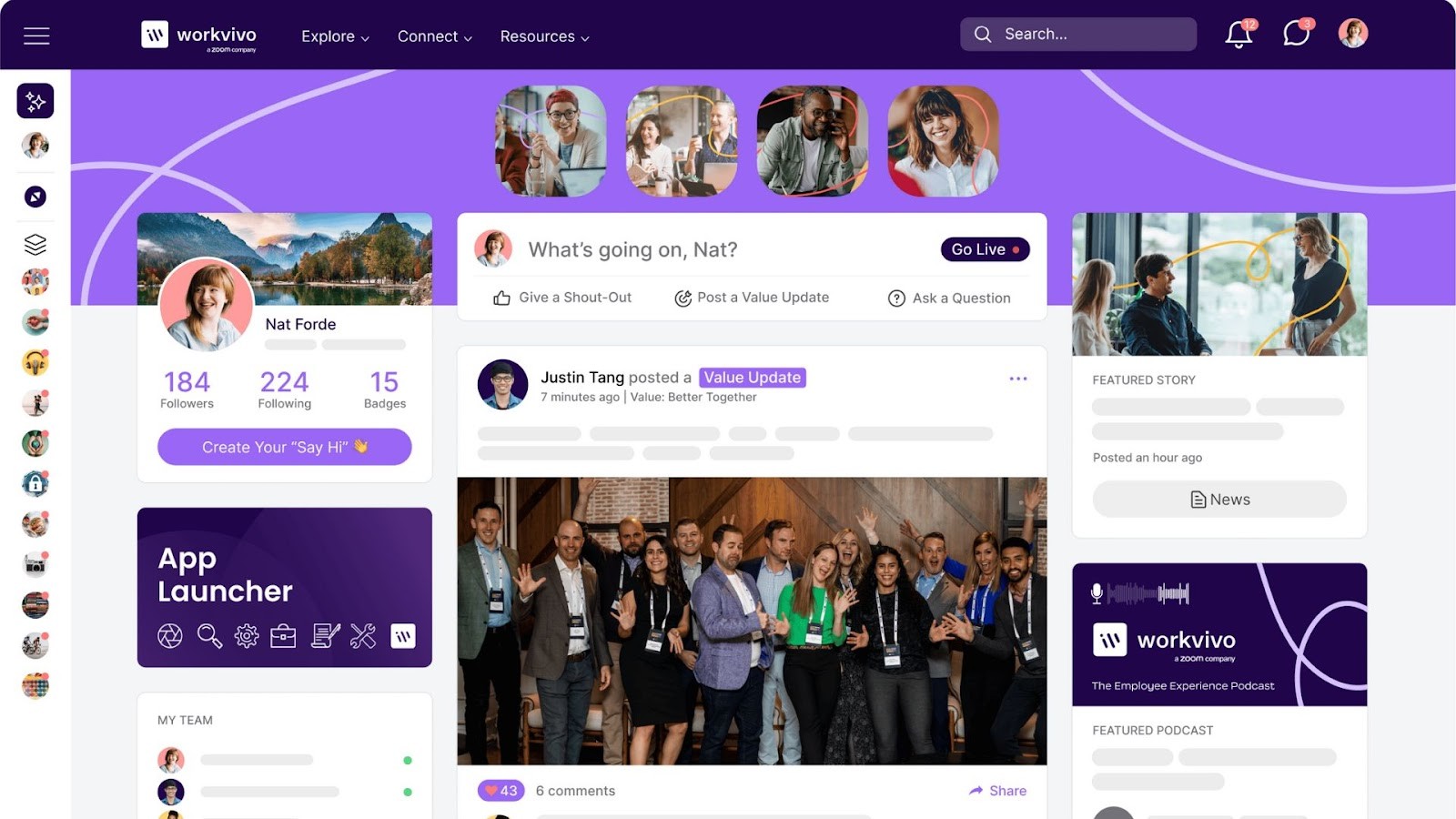 Workvivo's social intranet for a connected workforce