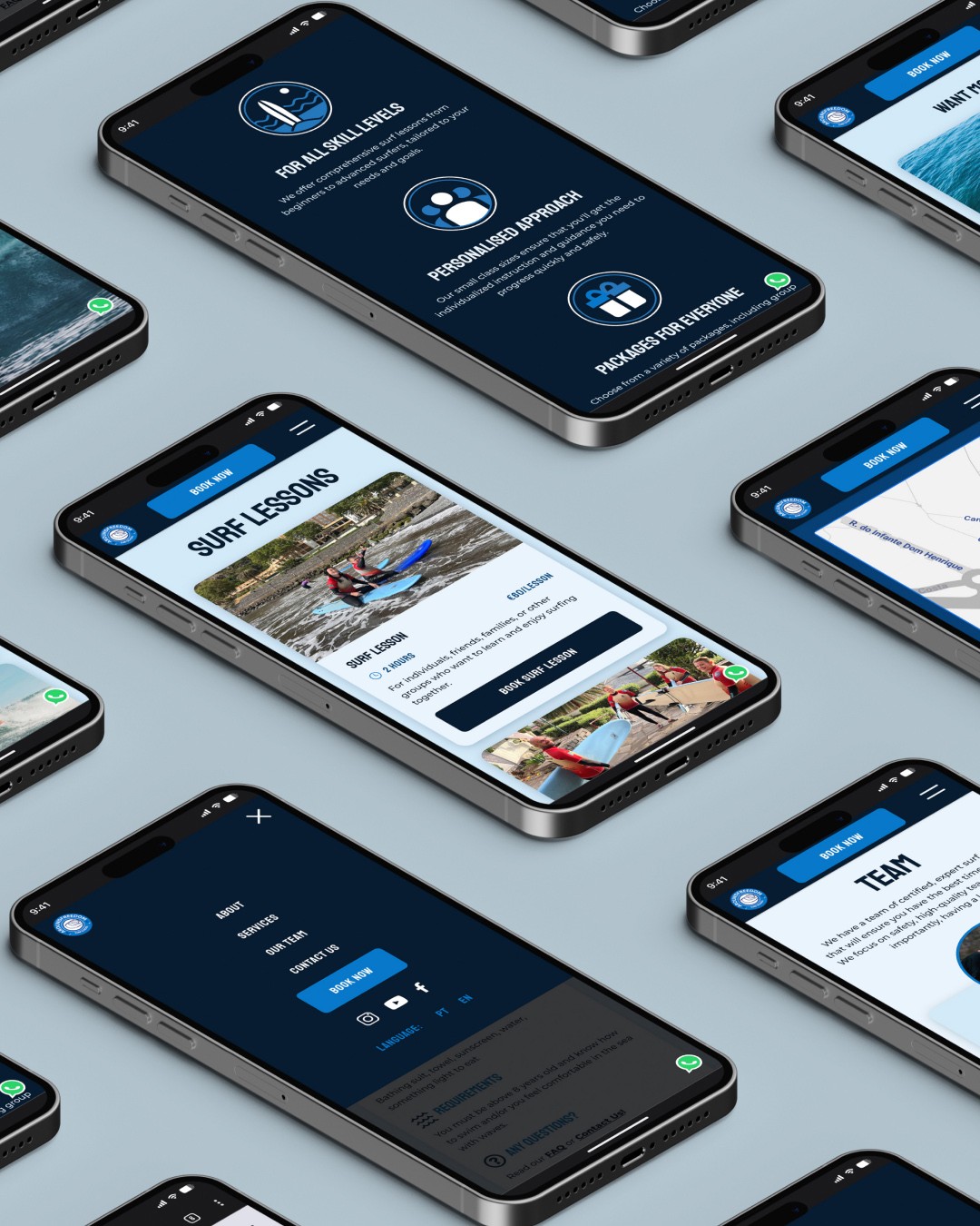 AroundFreedom Surf School Responsive Web design