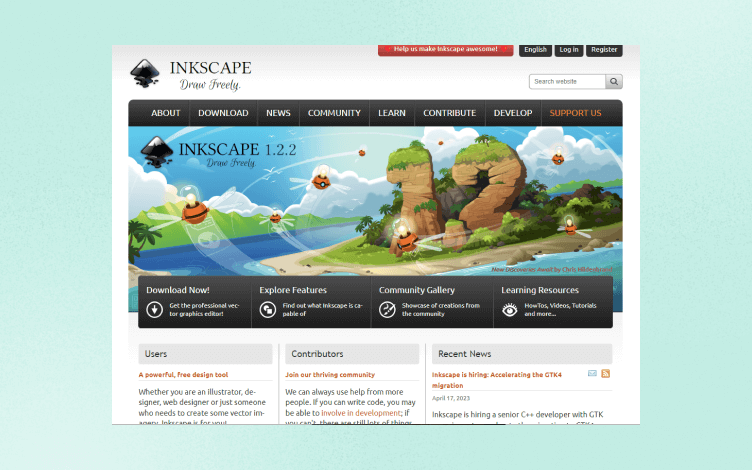 Inkscape website homepage