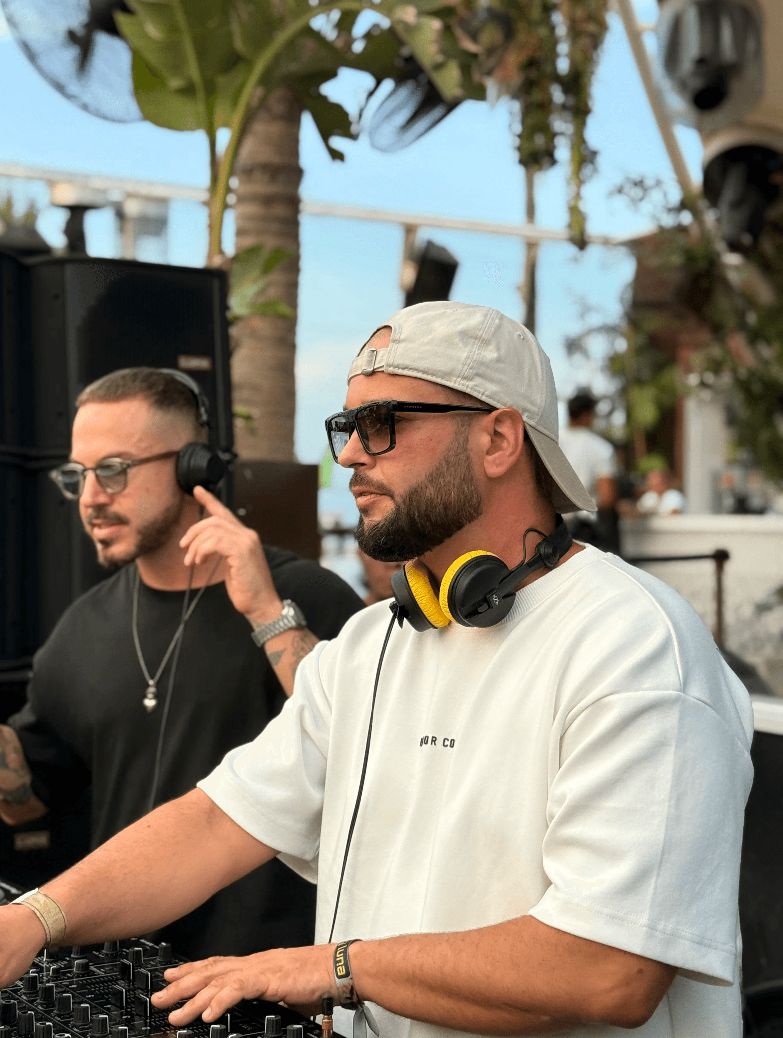 Image of a rapper with headphones