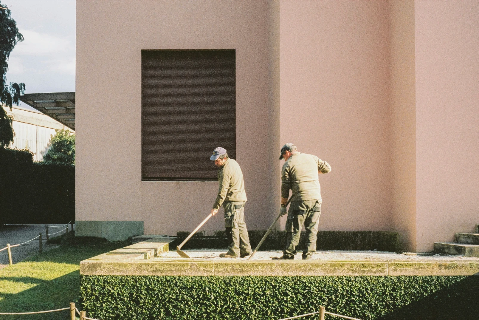 a person digging in the dirt