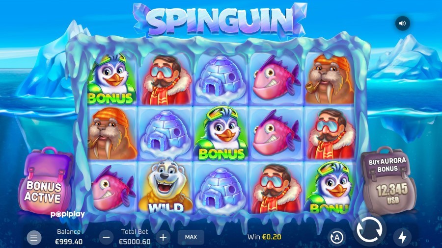 Spinguin - ecran de jeu officiel Popiplay