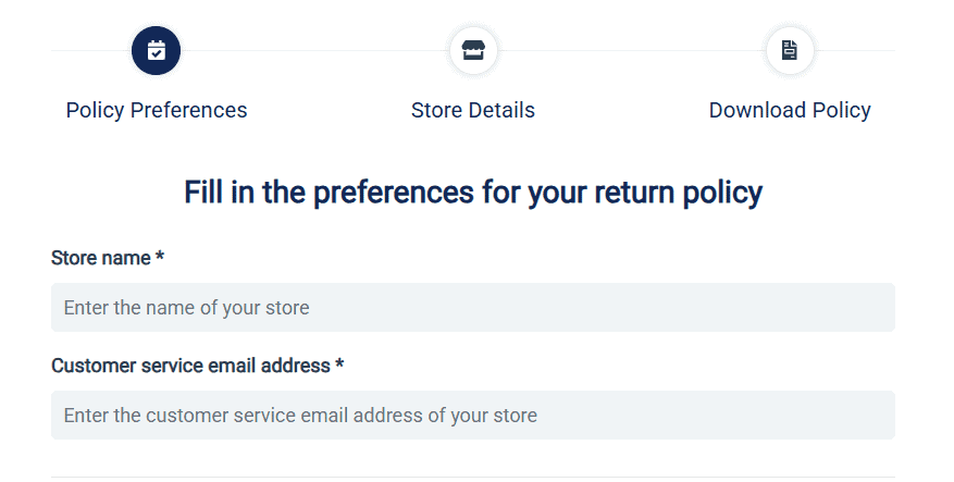 Screenshot of Sendcloud's Return policy tool